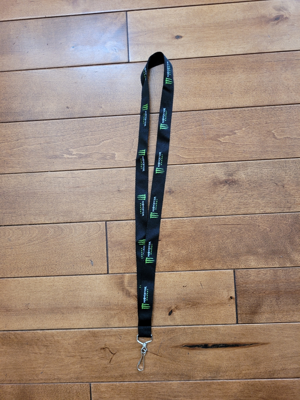 New Monster Energy Black and Green Neck Lanyard with Metal Clip